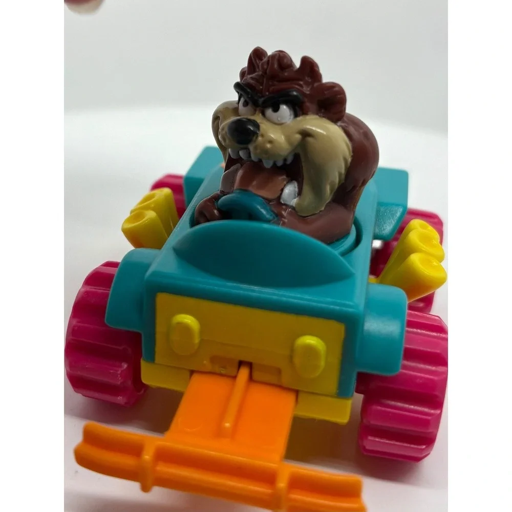 Warner Bros Taz Car Toy 1992 Looney Tunes‎ Pull Back Racer head spins Tasmanian